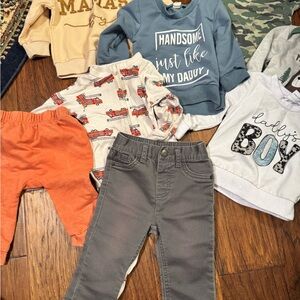 6-9M Boy Clothing Bundle with Graphic Tees and Pants